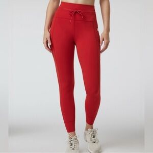 New Ladies Vuori Daily Pocket Leggings in Scarlet - Sz L